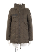 カモフラ切貼りプリントブルゾン/ブラック