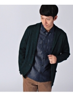 ジャケット風ニットカーディガン/モスグリーン(724)