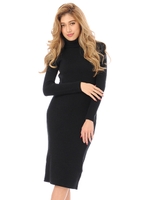 タートルリブミモレワンピース/BLACK