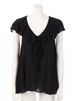 タックフレアブラウス/ネイビー