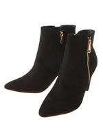 ダブルZIPスウェードショートブーツ/キャメル