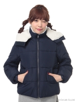 フード付中綿コート/Beige