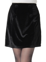 ベロアボックススカート/ブラック