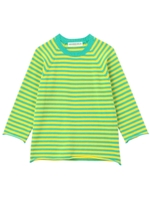 ボーダーラグラン七分袖ニット/グリーン(022)