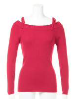 リブタイトオフショルダー/ブルー