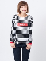 STRIPED BOAT NECK TOP/GREEN