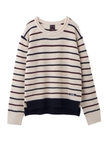 STRIPED RIB KNIT TOP/ネイビー