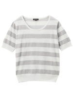 [S]ラメボーダーニット/グレー(312)