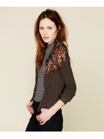 刺繍ニットカーディガン/ブラウン系(143)