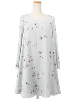 Oピオニーフラワーエーラインワンピ/ミント