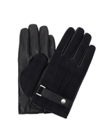 ウール混チェックレザー切り替え手袋/ダークグリーン(223)