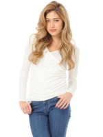 カットカシュクールトップス/WHITE