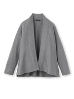 ノーボタンニットカーディガン/ダークグレー(013)