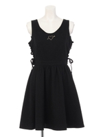 ハートアロー刺しゅうサイドスピンドルワンピース/ブラウン