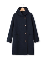 フード裏ボーダーコート/ネイビー(093)