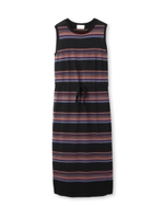 マルチボーダーノースリーブマキシワンピース/ブラック(319)