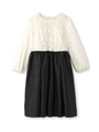 レースシャンタン風ワンピース/ブラック(019)
