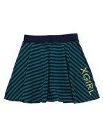 STRIPED FLARED SKIRT LOGO/ブラック