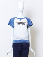 【Bonica Studio】ALOHAラグランTシャツ/ブルー