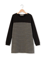 ラウンドネックボーダーワンピース/キャメル(341)