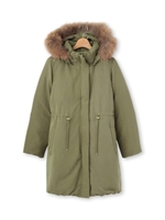 リバーシブル中綿ダウンコート/カーキ(027)