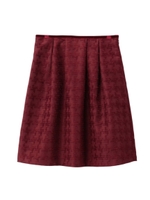 千鳥ジャカードスカート/ボルドー(064)