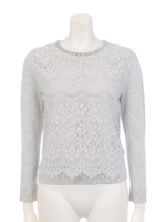 前身レースニット/ライトグレー