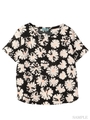 大花柄半袖PO/ブラック