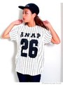 【ANAP】ANAPロゴベースボールTシャツ/WH/BK