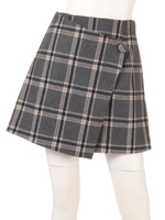 WRAP CHECK MINI SKIRT/グレー(020)