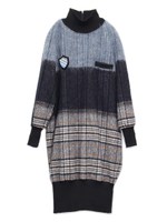 グラデーションチェックワンピース/NVY