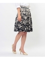 シルエットフラワープリントスカート/ネイビー(193)