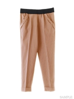 ストライプ柄イージートラウザー/ベージュ