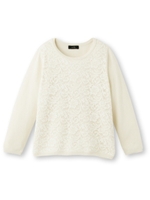 フラワーレースニットプルオーバー/ホワイト系(002)