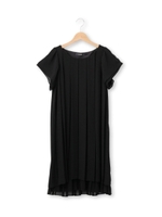 プリーツバックシャンドレス/ブラック(019)