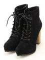 レースアップショートブーツ/BLK