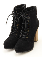 レースアップショートブーツ/BLK