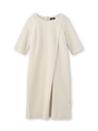 ワンタックリネンストレッチワンピース/ライトベージュ(051)