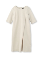 ワンタックリネンストレッチワンピース/ライトベージュ(051)