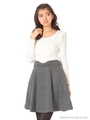 Ribニット肩フリルドッキングOP 1/グレー
