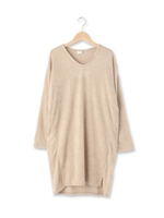 Vネックニットワンピース/オフホワイト(003)