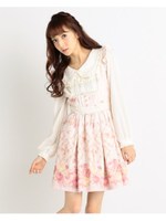 【LIZ LISA】クロス花ジャンスカ/ベージュ