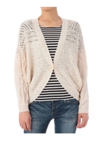 ヨークレース編みボレロ風カーディガン/ホワイト(003)