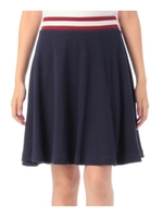 ワッフルラインフレアスカート/ネイビー系(093)