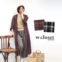 オータムチェック Vネック ロングシャツ