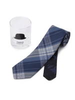 チェックタイ グラス付きギフトセット/ダークグレー(413)