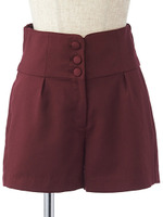 ハイウエストリボンショーパン/ブラック