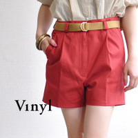 リングベルト付きツイルタックショートパンツ