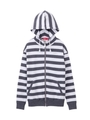 BORDER SWEAT ZIP HOODIE/ブルー