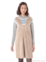 Vネックジャンスカ/キャメル